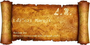Lóczi Margit névjegykártya